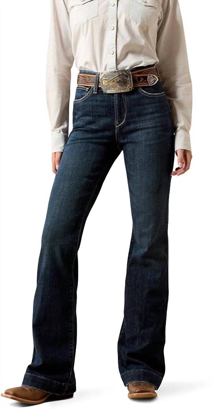 NEW ARIAT high rise vivienne slim trouser jeans in dark wash